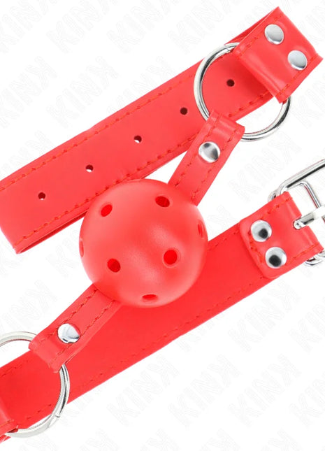 KINK - KOMPLETTER ROTER HOHLBALLKNEBEL 62 x 2 CM