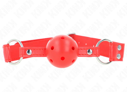 KINK - KOMPLETTER ROTER HOHLBALLKNEBEL 62 x 2 CM