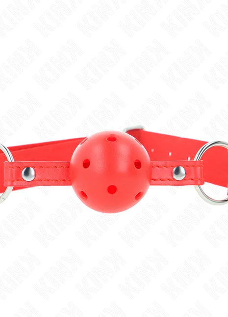 KINK - KOMPLETTER ROTER HOHLBALLKNEBEL 62 x 2 CM