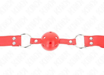 KINK - KOMPLETTER ROTER HOHLBALLKNEBEL 62 x 2 CM