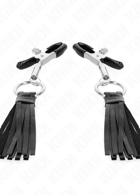 KINK - KUNSTLEDER QUASTEN NIPPELKLEMMEN 6 CM