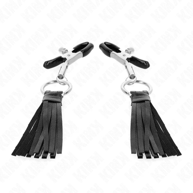 KINK - KUNSTLEDER QUASTEN NIPPELKLEMMEN 6 CM