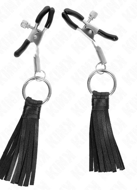 KINK - KUNSTLEDER QUASTEN NIPPELKLEMMEN 6 CM