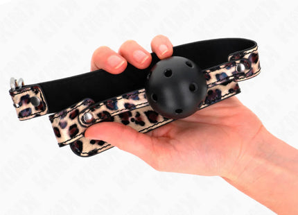 KINK - LEOPARD ATMUNGSAKTIVER BALL 4,5 CM GAG 65 x 2,5 CM