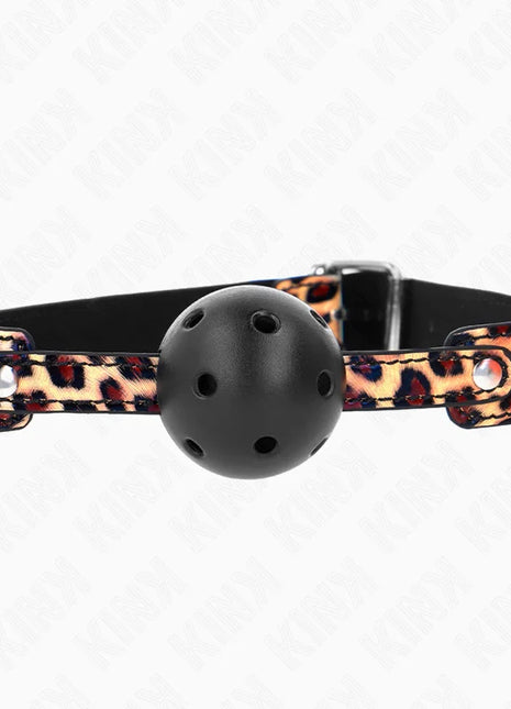KINK - LEOPARD ATMUNGSAKTIVER BALL 4,5 CM GAG 65 x 2,5 CM