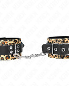 KINK - LEOPARD HANDGELENKFESSEL AUS ECHTLEDER VERSTELLBAR 18-29 CM X 5,5 CM