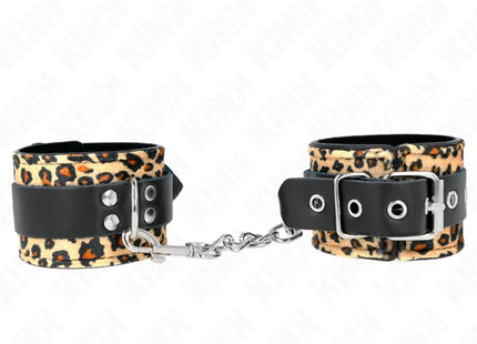 KINK - LEOPARD HANDGELENKFESSEL AUS ECHTLEDER VERSTELLBAR 18-29 CM X 5,5 CM