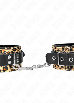 KINK - LEOPARD HANDGELENKFESSEL AUS ECHTLEDER VERSTELLBAR 18-29 CM X 5,5 CM