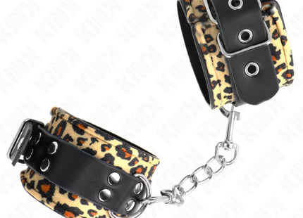 KINK - LEOPARD HANDGELENKFESSEL AUS ECHTLEDER VERSTELLBAR 18-29 CM X 5,5 CM