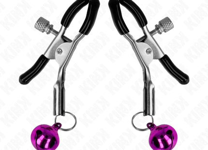 KINK - LILA NIPPELKLEMME MIT EINZELNEN GLOCKEN 6 CM