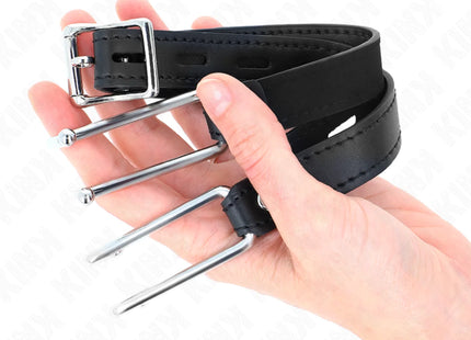 KINK - METALLHAKENKNEBEL 11,5 CM MIT KUNSTLEDERBAND VERSTELLBAR 39-58 CM X 2 CM
