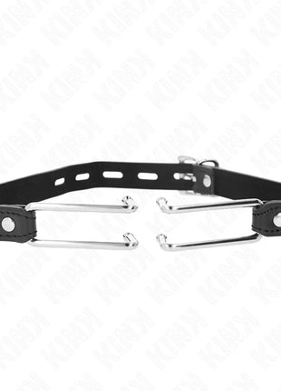 KINK - METALLHAKENKNEBEL 11,5 CM MIT KUNSTLEDERBAND VERSTELLBAR 39-58 CM X 2 CM