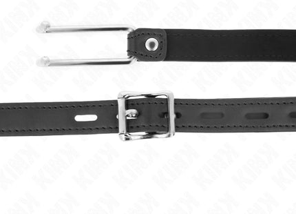 KINK - METALLHAKENKNEBEL 11,5 CM MIT KUNSTLEDERBAND VERSTELLBAR 39-58 CM X 2 CM
