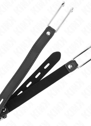 KINK - METALLHAKENKNEBEL 11,5 CM MIT KUNSTLEDERBAND VERSTELLBAR 39-58 CM X 2 CM