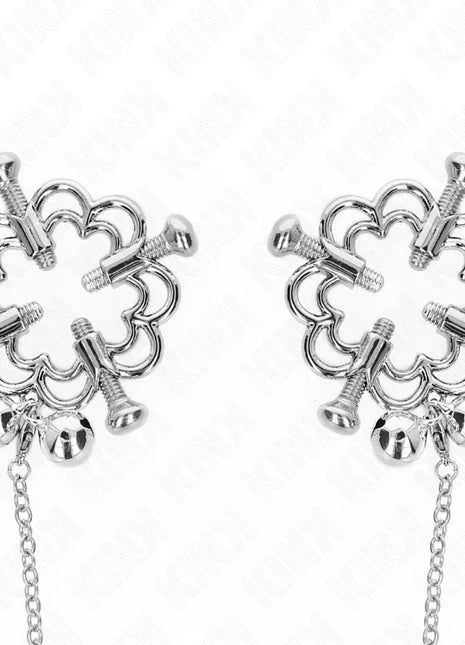 KINK - METALLISCHE BLUMEN-NIPPELKLAMMERN MIT KETTE