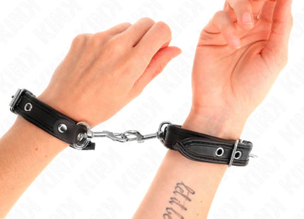 KINK - MINI-ARMBÄNDER SCHWARZ MIT NIETEN VERSTELLBAR 16-22 CM X 2 CM
