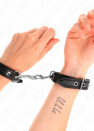 KINK - MINI-ARMBÄNDER SCHWARZ MIT NIETEN VERSTELLBAR 16-22 CM X 2 CM