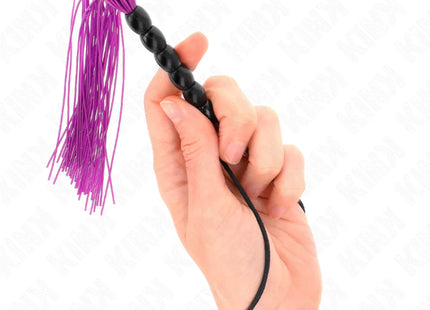 KINK - MINI SILIKONPEITSCHE MIT 6 LILA PERLEN 26 CM