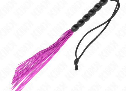 KINK - MINI SILIKONPEITSCHE MIT 6 LILA PERLEN 26 CM
