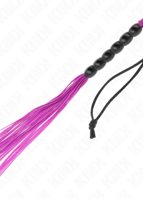 KINK - MINI SILIKONPEITSCHE MIT 6 LILA PERLEN 26 CM