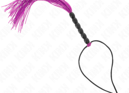 KINK - MINI SILIKONPEITSCHE MIT 6 LILA PERLEN 26 CM