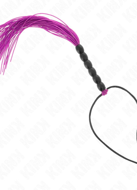 KINK - MINI SILIKONPEITSCHE MIT 6 LILA PERLEN 26 CM