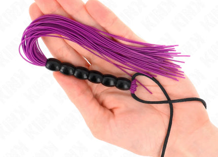 KINK - MINI SILIKONPEITSCHE MIT 6 LILA PERLEN 26 CM