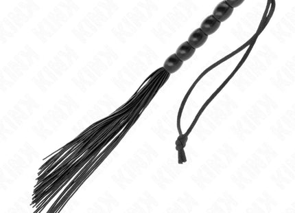 KINK - MINI SILIKONPEITSCHE MIT 6 SCHWARZEN PERLEN 26 CM