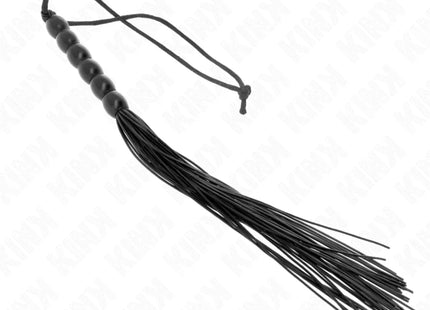 KINK - MINI SILIKONPEITSCHE MIT 6 SCHWARZEN PERLEN 26 CM