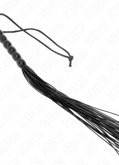 KINK - MINI SILIKONPEITSCHE MIT 6 SCHWARZEN PERLEN 26 CM