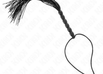 KINK - MINI SILIKONPEITSCHE MIT 6 SCHWARZEN PERLEN 26 CM