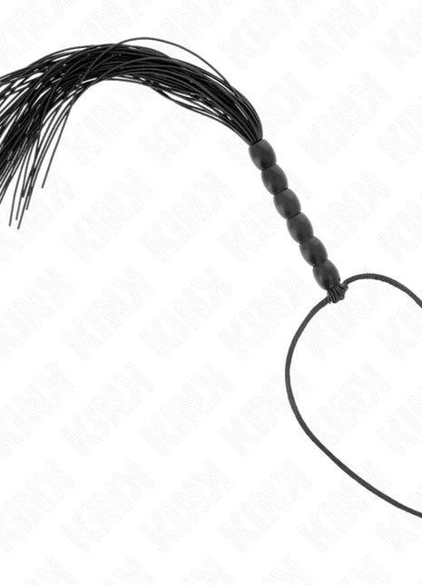 KINK - MINI SILIKONPEITSCHE MIT 6 SCHWARZEN PERLEN 26 CM