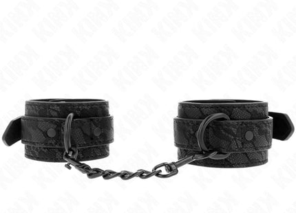 KINK - MIT DUNKLER SPITZE ÜBERZOGENE HANDGELENKMANSCHETTEN VERSTELLBAR SCHWARZ 19-26 CM
