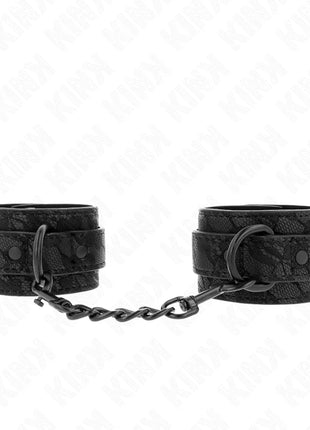 KINK - MIT DUNKLER SPITZE ÜBERZOGENE HANDGELENKMANSCHETTEN VERSTELLBAR SCHWARZ 19-26 CM