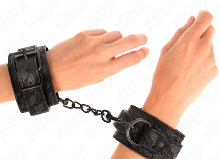 KINK - MIT DUNKLER SPITZE ÜBERZOGENE HANDGELENKMANSCHETTEN VERSTELLBAR SCHWARZ 19-26 CM