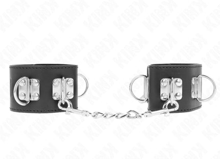KINK - MULTIPOSITION HANDGELENKFESSELN MIT VORHÄNGESCHLOSS VERSCHLUSS SCHWARZ VERSTELLBAR 16-23 CM X 5,5 CM
