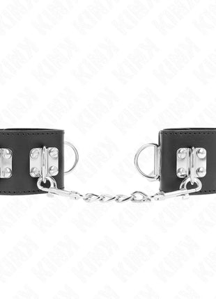 KINK - MULTIPOSITION HANDGELENKFESSELN MIT VORHÄNGESCHLOSS VERSCHLUSS SCHWARZ VERSTELLBAR 16-23 CM X 5,5 CM
