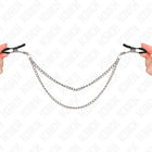 KINK - NIPPELKLEMMEN MIT 2 DICKEN KETTEN SILBER 20/23 CM