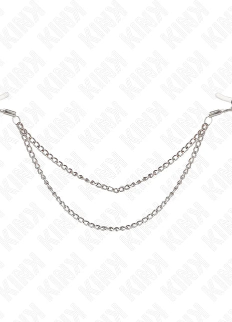 KINK - NIPPELKLEMMEN MIT 2 DÜNNEN KETTEN SILBER 20/23 CM
