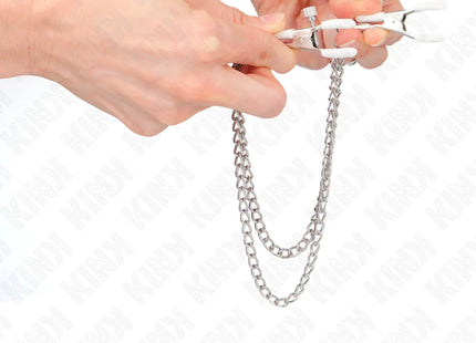 KINK - NIPPELKLEMMEN MIT 2 DÜNNEN KETTEN SILBER 20/23 CM