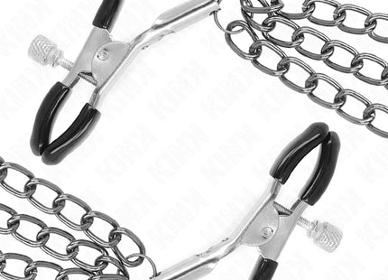 KINK - NIPPELKLEMMEN MIT 3 KETTEN SCHWARZ 20/23/28 CM