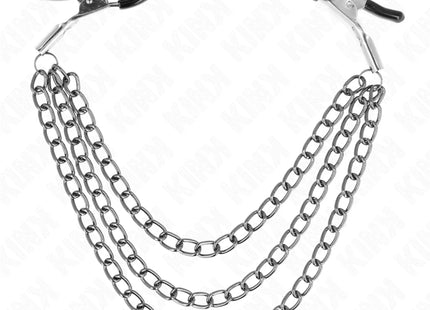 KINK - NIPPELKLEMMEN MIT 3 KETTEN SCHWARZ 20/23/28 CM