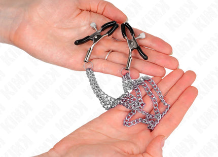 KINK - NIPPELKLEMMEN MIT 3 KETTEN SILBER 20/23/28 CM