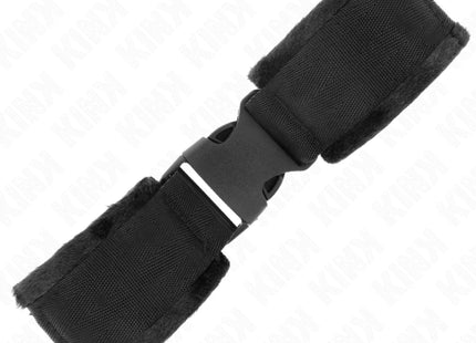 KINK - NYLON BIND-HANDFESSELN MIT KLETTVERSCHLUSS ROT-SCHWARZ MODELL 1 VERSTELLBAR 25-35 CM X 6 CM