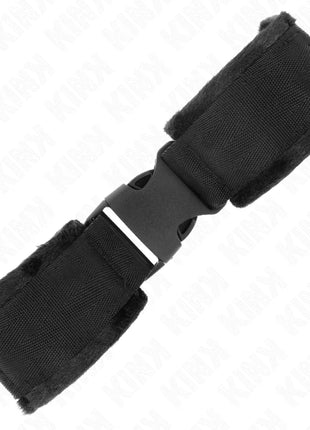 KINK - NYLON BIND-HANDFESSELN MIT KLETTVERSCHLUSS ROT-SCHWARZ MODELL 1 VERSTELLBAR 25-35 CM X 6 CM