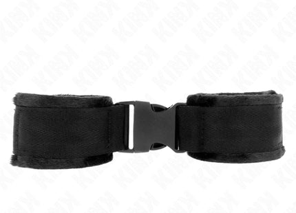 KINK - NYLON BIND-HANDFESSELN MIT KLETTVERSCHLUSS ROT-SCHWARZ MODELL 1 VERSTELLBAR 25-35 CM X 6 CM
