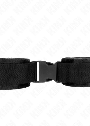 KINK - NYLON BIND-HANDFESSELN MIT KLETTVERSCHLUSS ROT-SCHWARZ MODELL 1 VERSTELLBAR 25-35 CM X 6 CM
