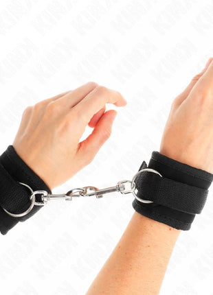 KINK - NYLON BIND-HANDHANDFESSELN MIT KLETTVERSCHLUSS SCHWARZ MODELL 2 VERSTELLBAR 18-35 CM X 6 CM