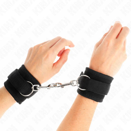 KINK - NYLON BIND-HANDHANDFESSELN MIT KLETTVERSCHLUSS SCHWARZ MODELL 2 VERSTELLBAR 18-35 CM X 6 CM