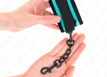 KINK - NYLON-HANDFESSEL MIT KLETTVERSCHLUSS SCHWARZ-BLAU VERSTELLBAR 18-32 CM X 5 CM